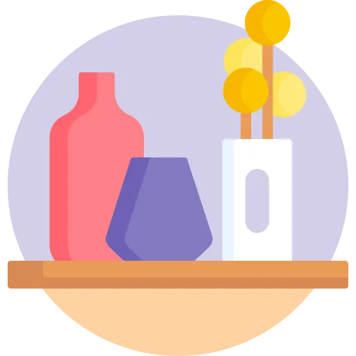 pictogramme décoration vases et fleurs