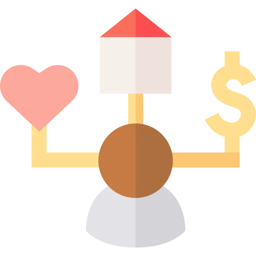 pictogramme réflexion entre envies et besoins