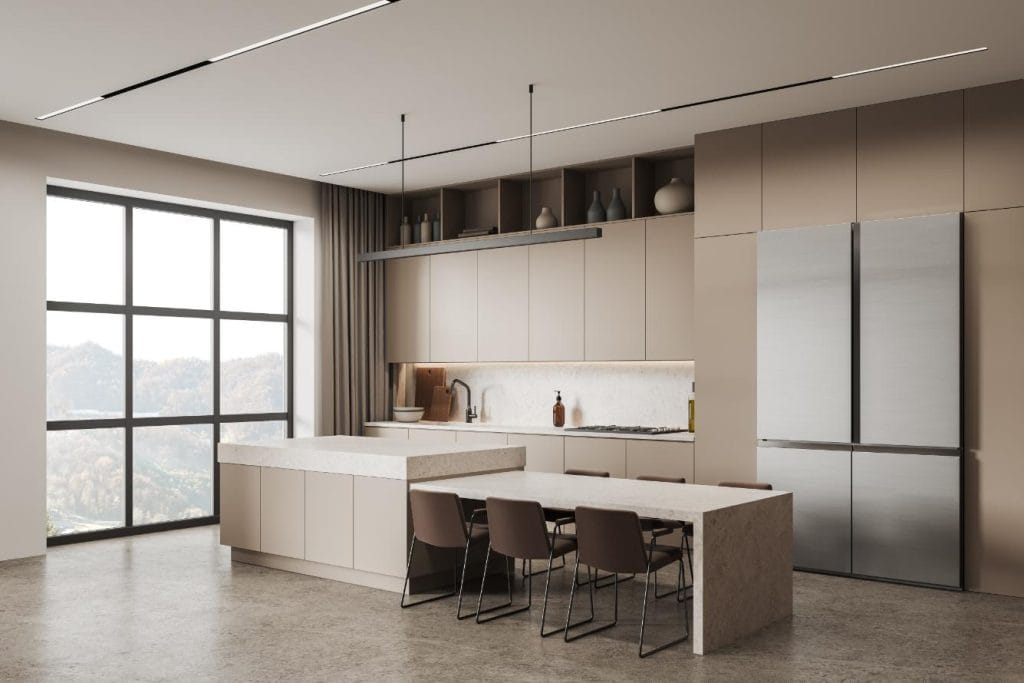 projet renovation armoire cuisine enduit beton couleur beige blanc art beton specialiste en beton decoratif au quebec