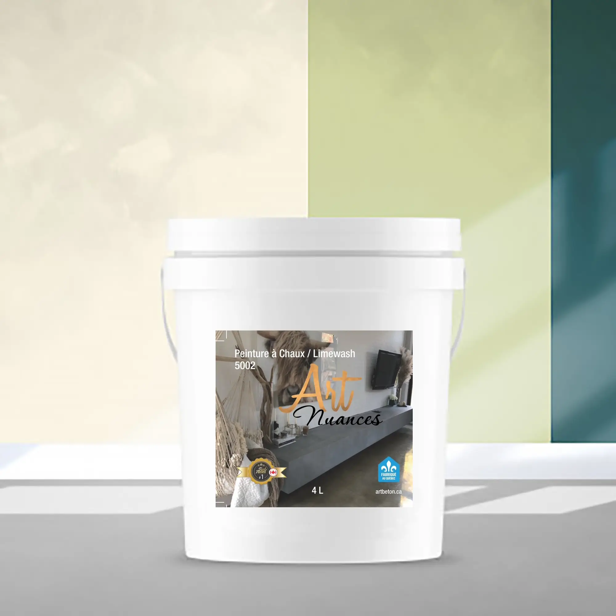 Seau de peinture naturelle semi-crémeuse verte