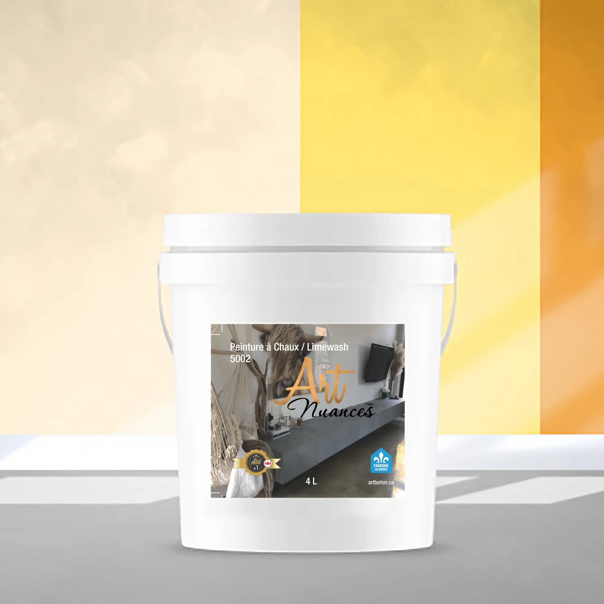 Seau de peinture naturelle semi-crémeuse jaune