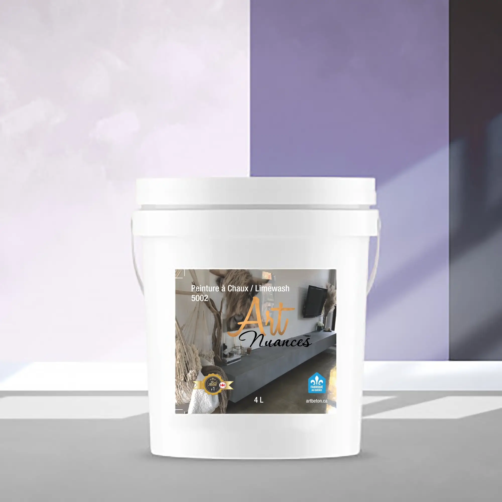 Seau de peinture naturelle semi-crémeuse violette