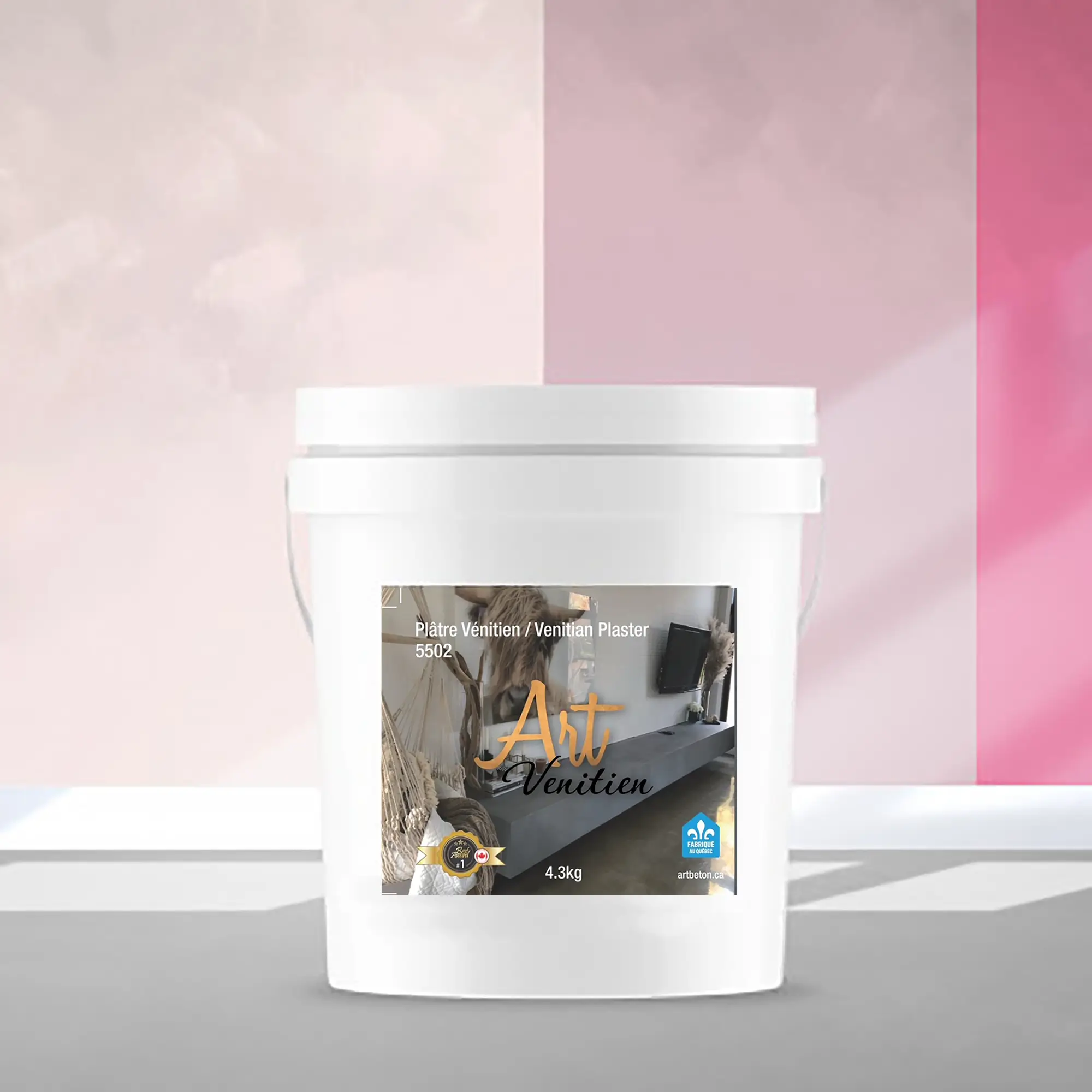 Seau de Plâtre Vénitien - Marrakech roses prêt pour la finition des murs