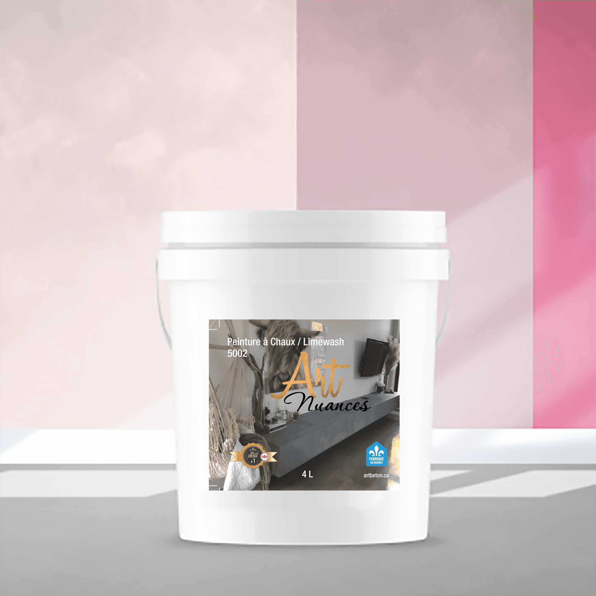 Seau de peinture naturelle semi-crémeuse roses