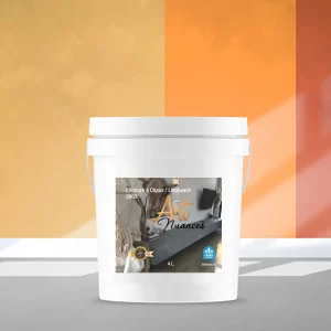 Bucket of semi-creamy orange natural lime paint