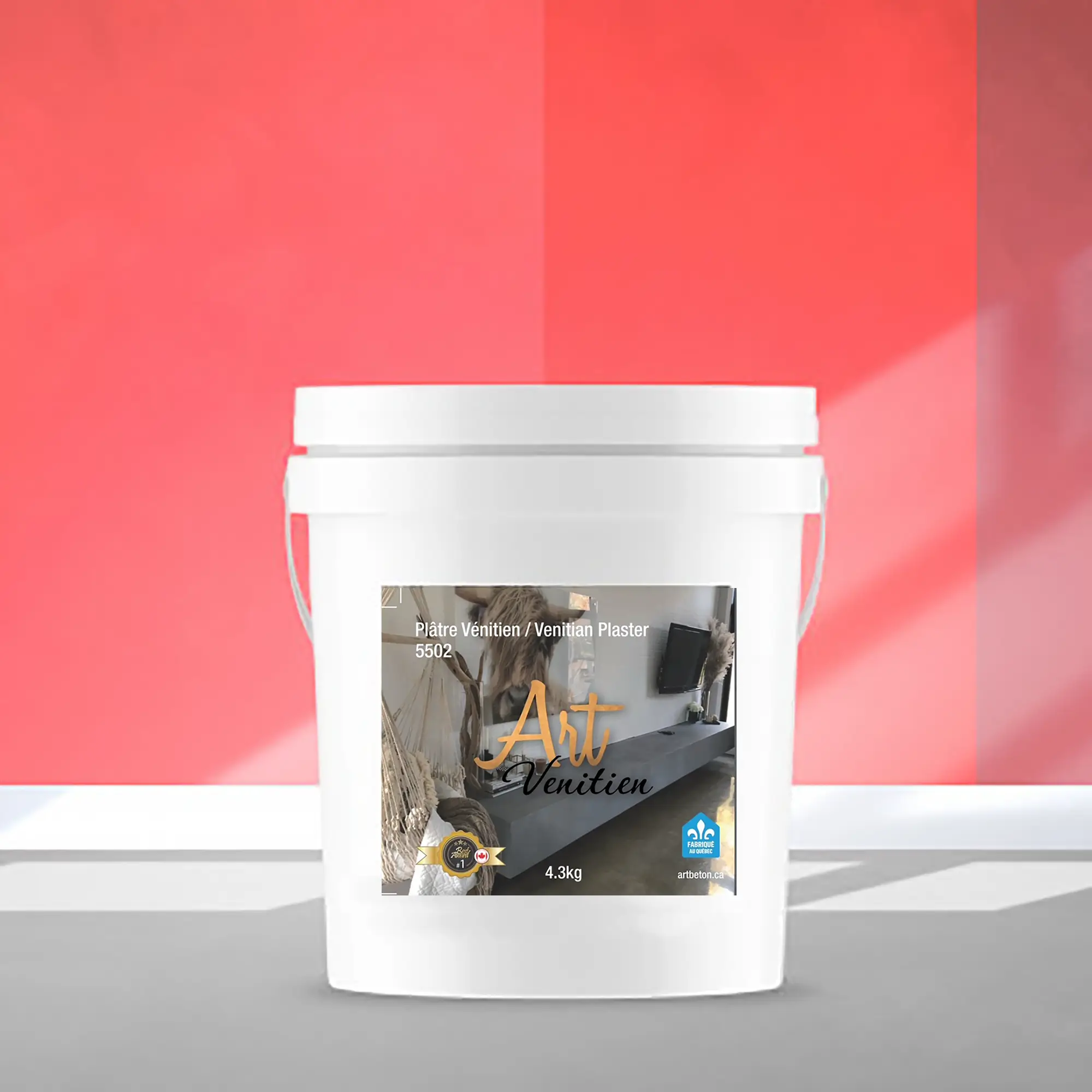 Seau de Plâtre Vénitien - Marrakech rouge prêt pour la finition des murs